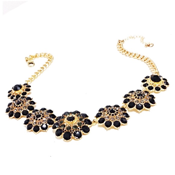 Charlotte Daniel New Black & Rhinestone Necklace - Picture 2 of 6